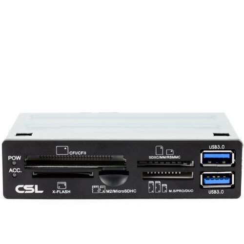 CSL - Card Reader Lettore di schede da 3,5 Pollici all in One USB 3.0 Super Speed - 2 Porte USB 3.0 - Pannello…